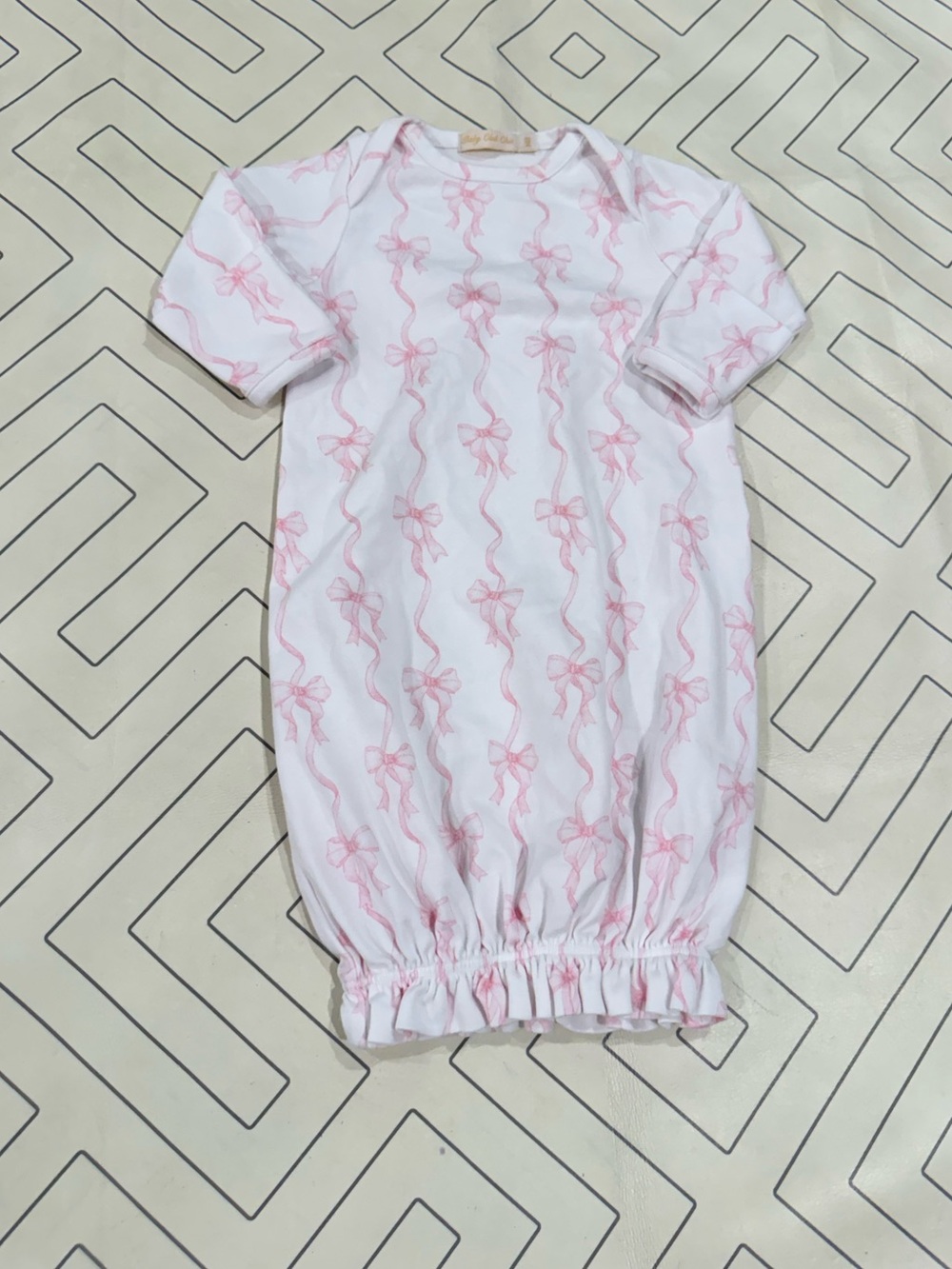 Baby Club Chic Pink Bow-Print Pajama Gown